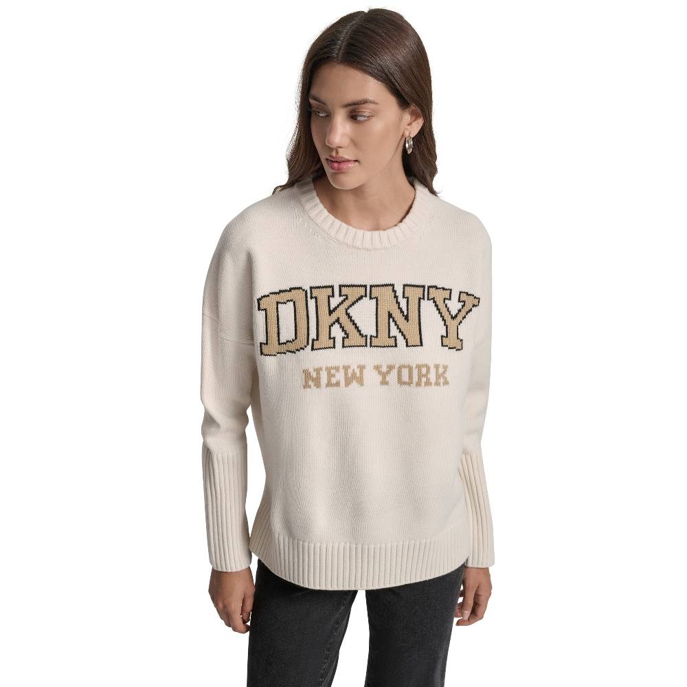 DKNY NEW YORK KNITTED CREW TOP