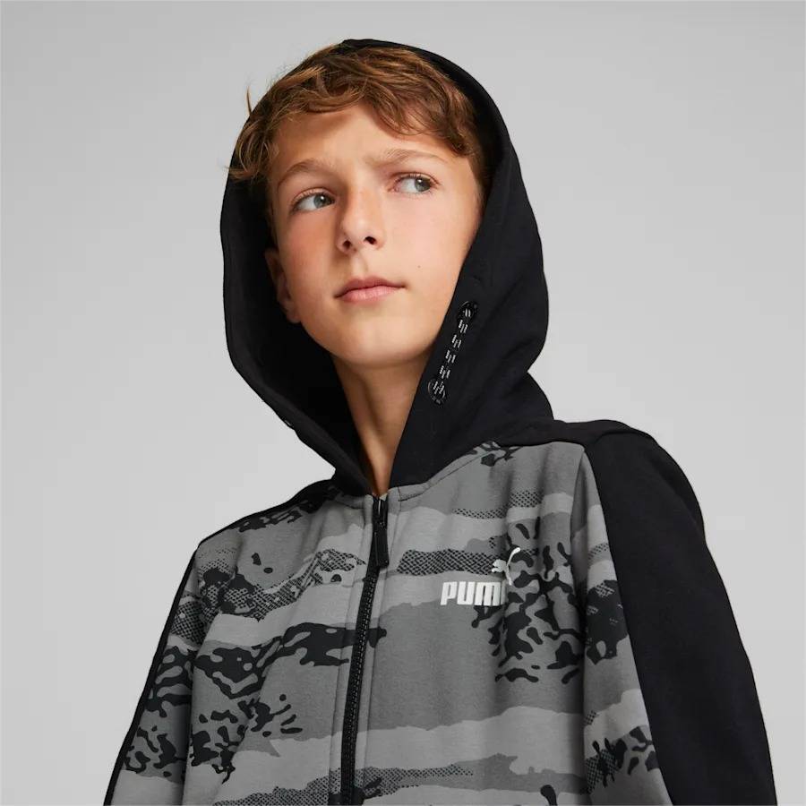 PUMA ALPHA YOUTH FULL-ZIP FLEECE HOODIE