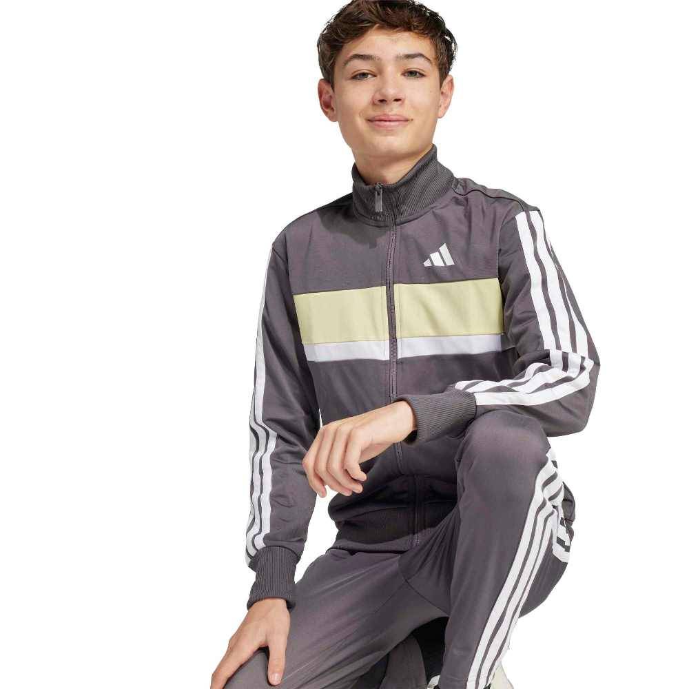 ADIDAS YOUTH SEASONAL ESSENTIALS TIBERIO 3 STRIPES TRICOT TRACKSUIT