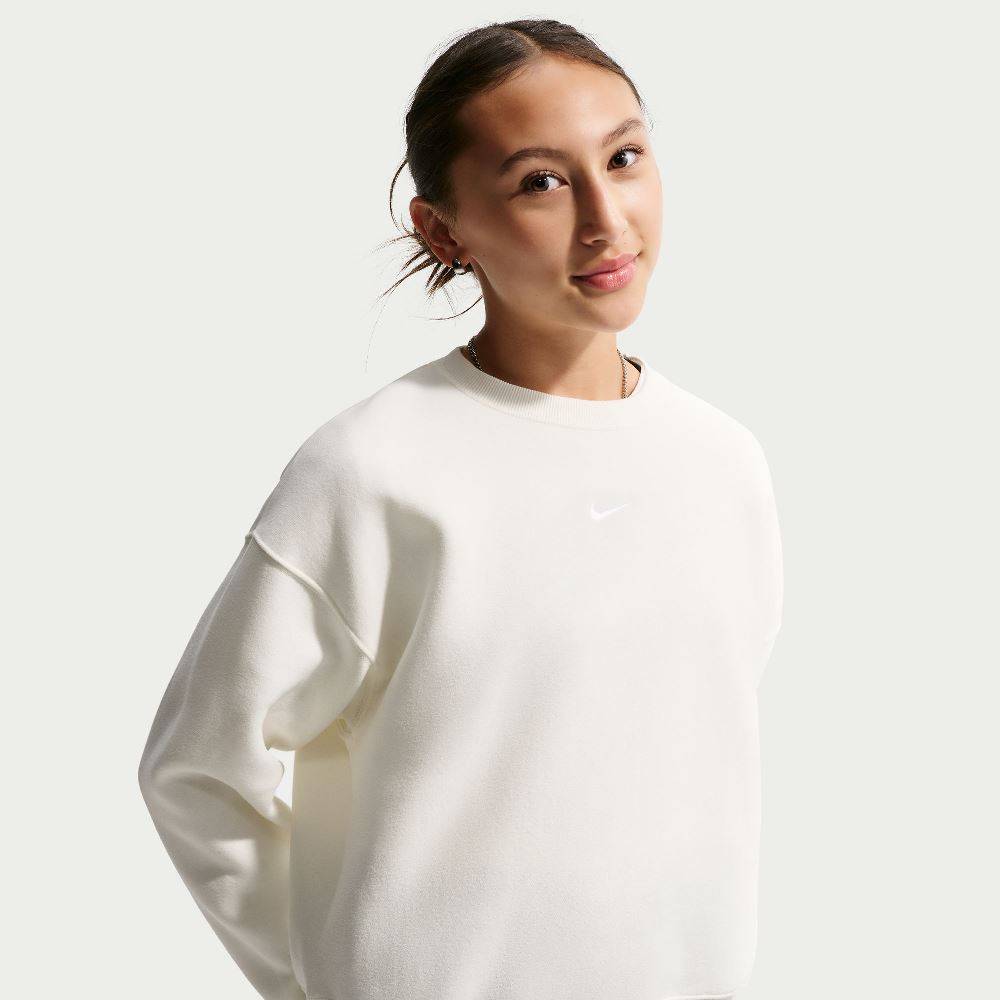 NIKE STUDIO GIRLS OVERSIZED FLEECE BOXY CREW