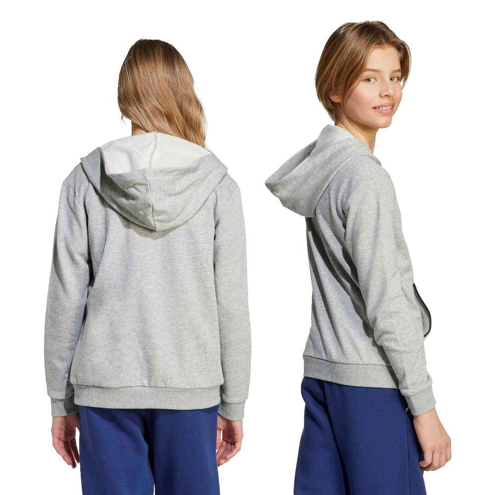 ADIDAS YOUTH SEASONALS ESSENTIALS COLLEGIATE TYPOGRAPHY FULL ZIP HOODY