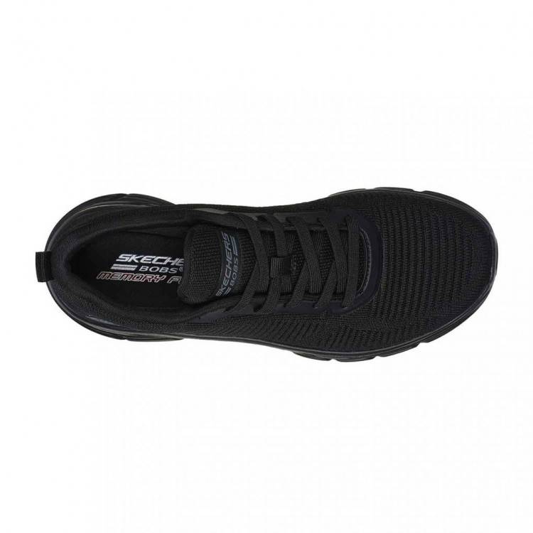 SKECHERS BOBS B FLEX HI - ENGINEERED KNIT FASHION LACE UP SNEAKER