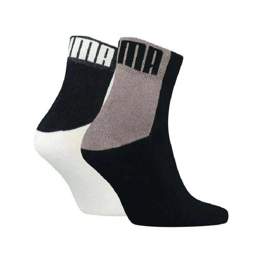PUMA MEN LOGO BLOCK QUARTER 2-PAIRS SOCKS