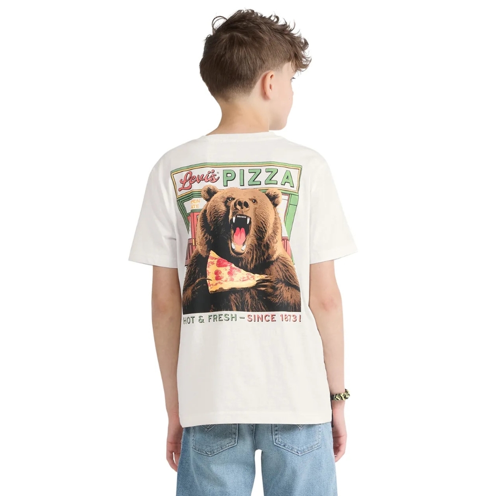 LEVIS BOYS PIZZA LOVING BEAR TEE