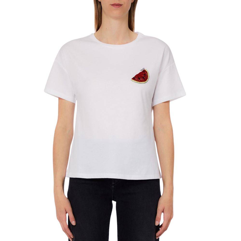 LIU JO T-SHIRT WITH EMBROIDERED PATCH