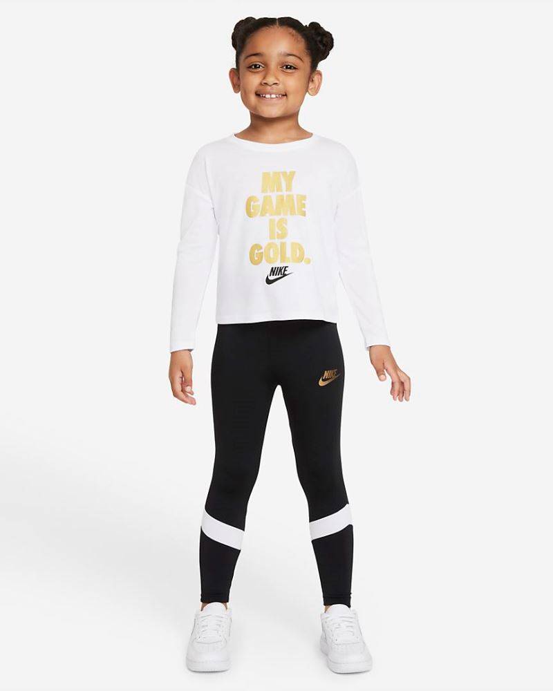 NIKE LITTLE GIRLS MY GAME IS GOLD LS TOP