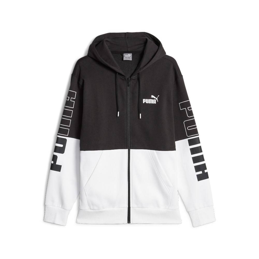 PUMA POWER COLORBLOCK FULL-ZIP FLEECE HOODIE