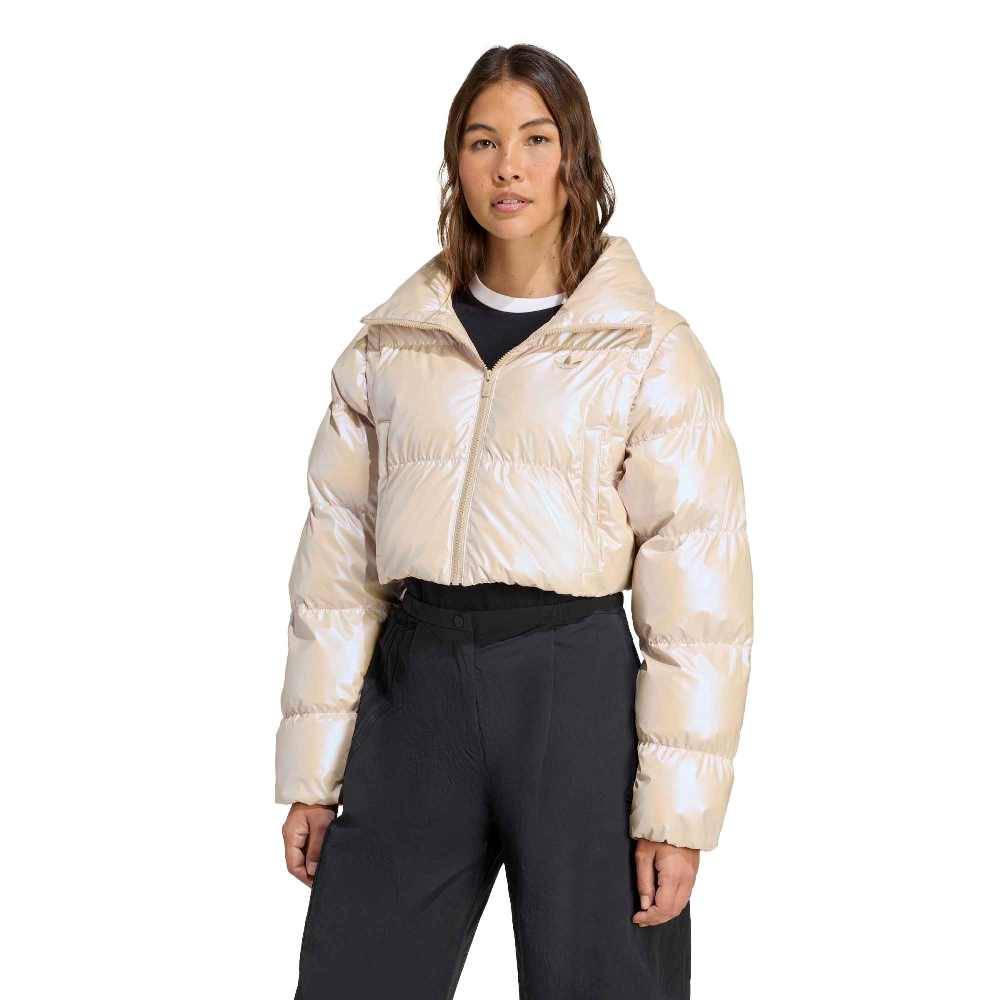 ADIDAS ORIGINALS ESSENTIALS GLOSSY 2IN1 CROPPED PUFFER