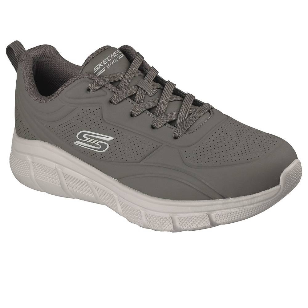 SKECHERS MENS BOBS B FLEX - DEBOSSED LACE UP PU SNEAKER