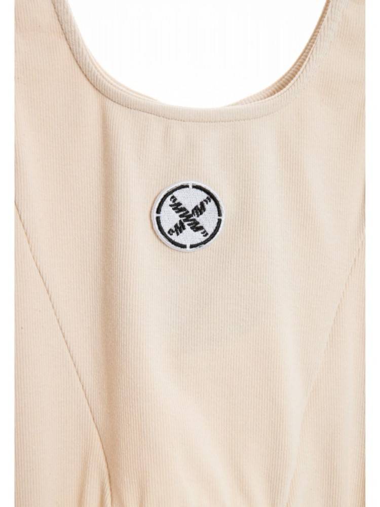 MWM BLACK RIB TANK TOP STRAPS DETAIL LOGO PATCH