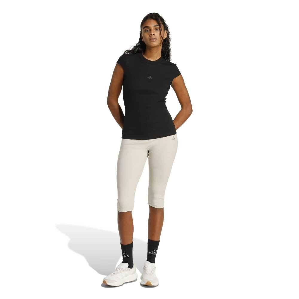 ADIDAS SEASONAL ESSENTIALS RIB CAP-SLEEVE TEE