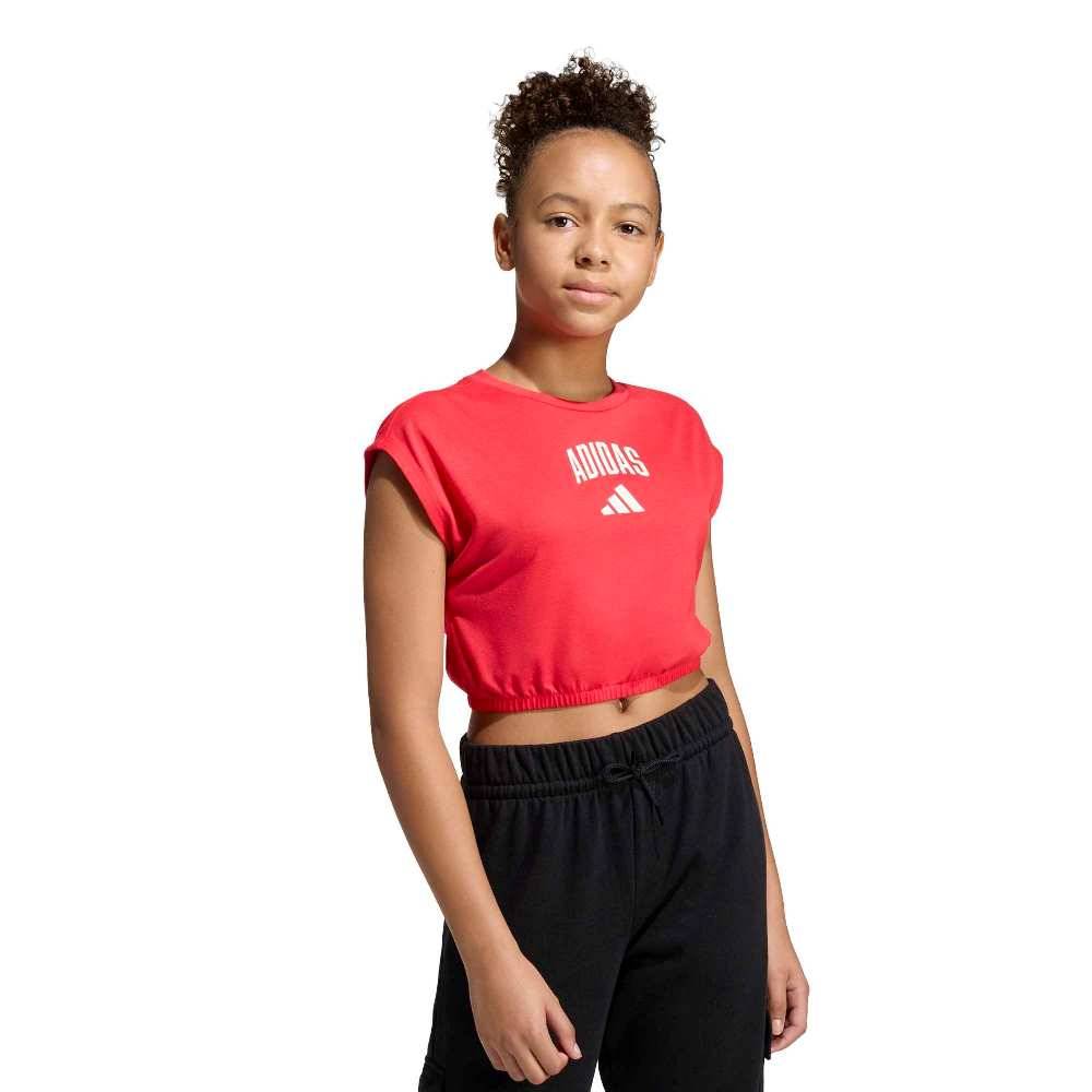 ADIDAS GIRLS SEASONALS COLLEGIATE TYPOGRAPHY T-SHIRT