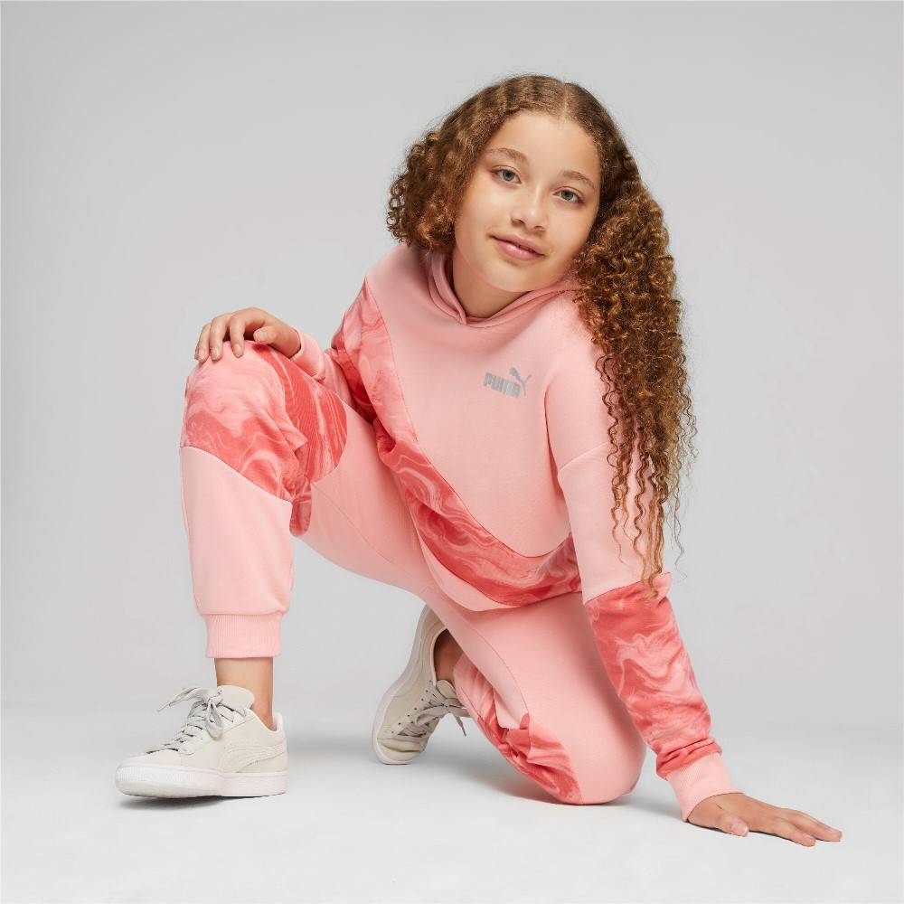 PUMA GIRLS POWER CAT MARBLEIZED HOODIE