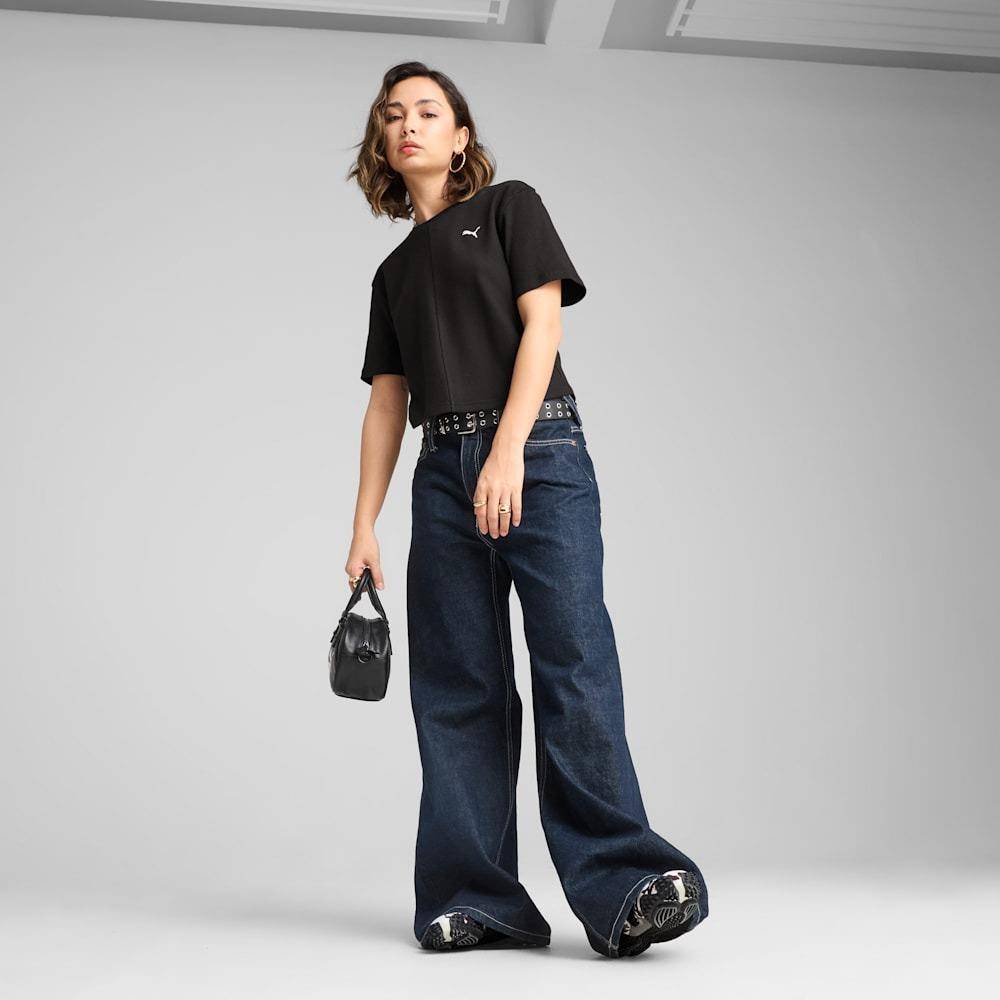 PUMA WARDROBE ESS RIBBED RELAXED TEE