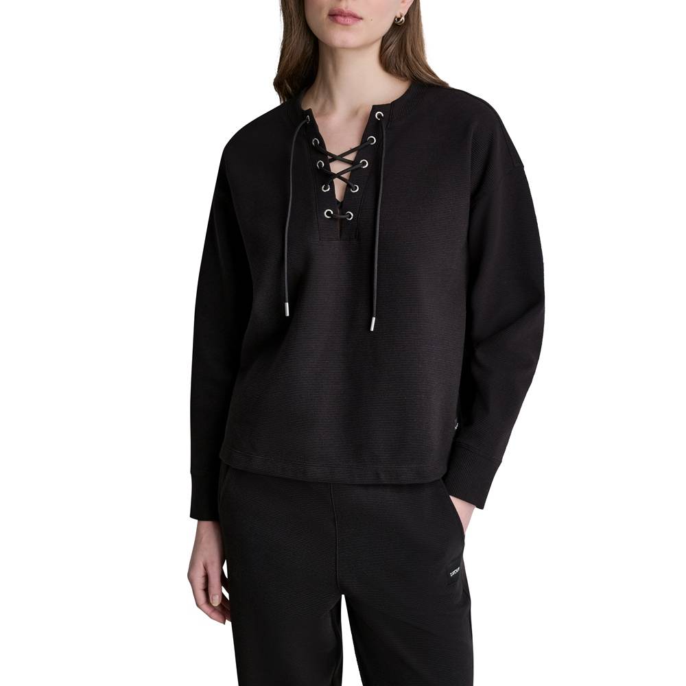 DKNY LACE UP PULLOVER