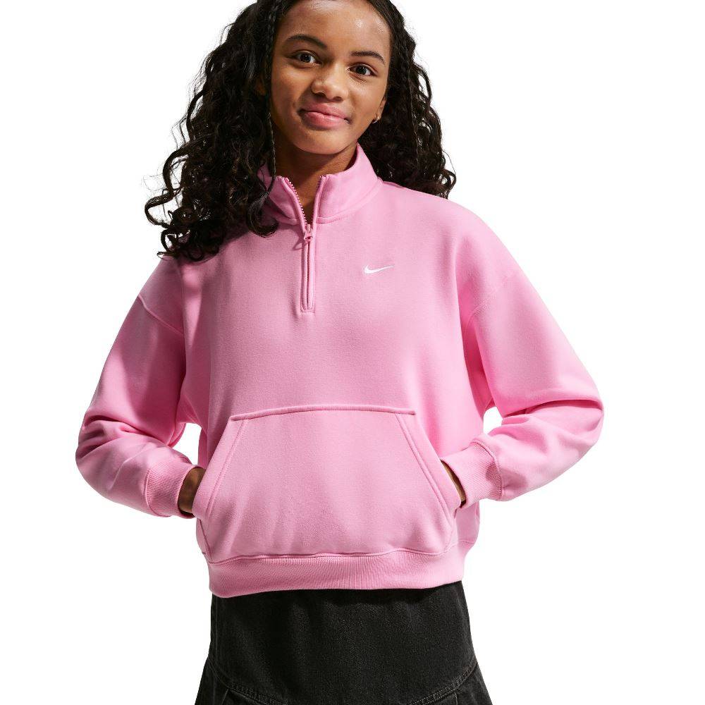 NIKE STUDIO GIRLS OVERSIZED 1/4 ZIP TOP