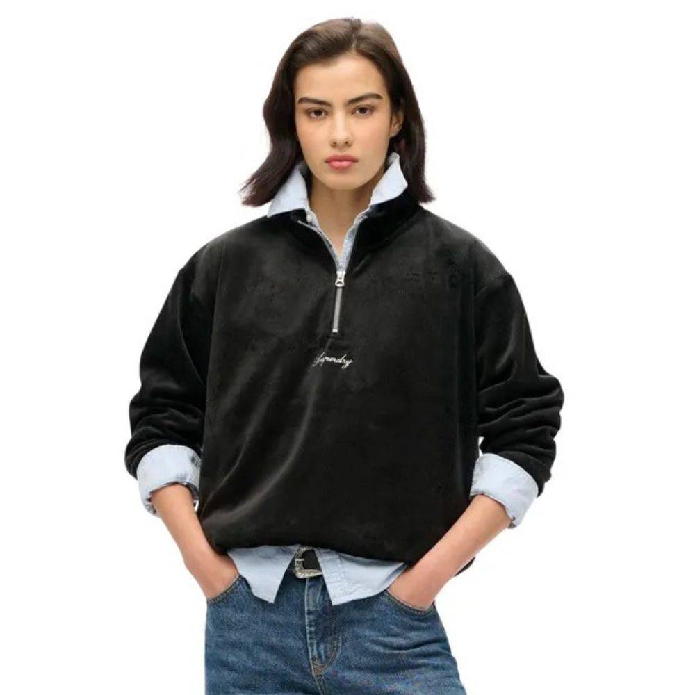 SUPERDRY COUNTRY CLUB VELOUR HALF ZIP