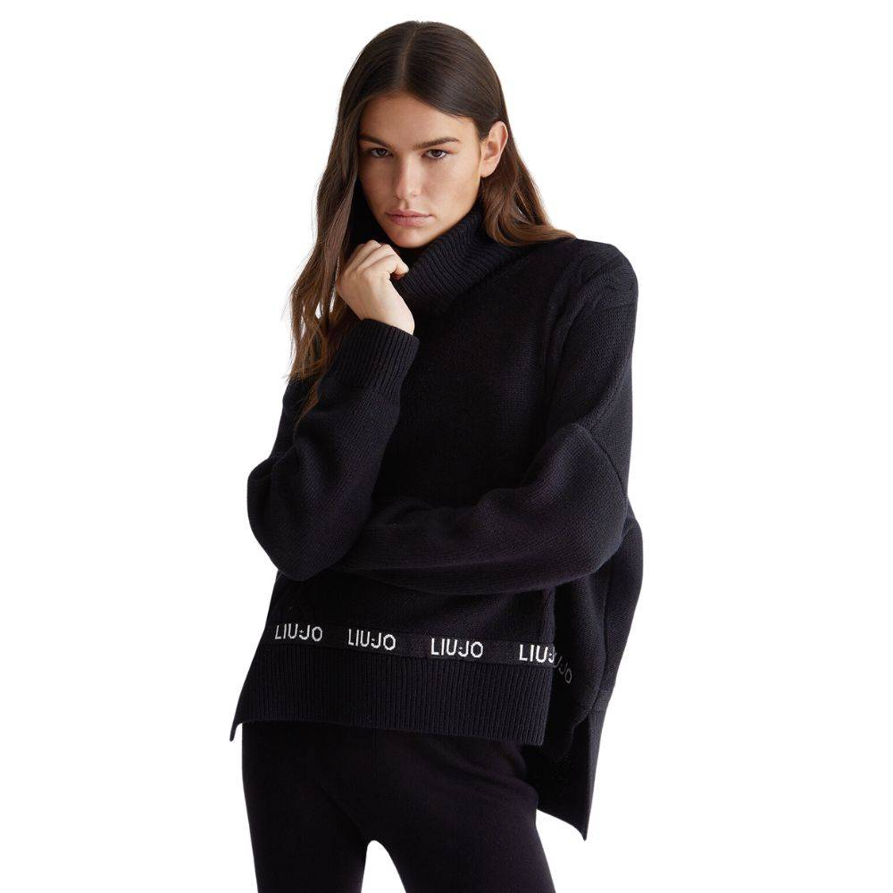 LIU JO TURTLENECK WITH LOGO HEM
