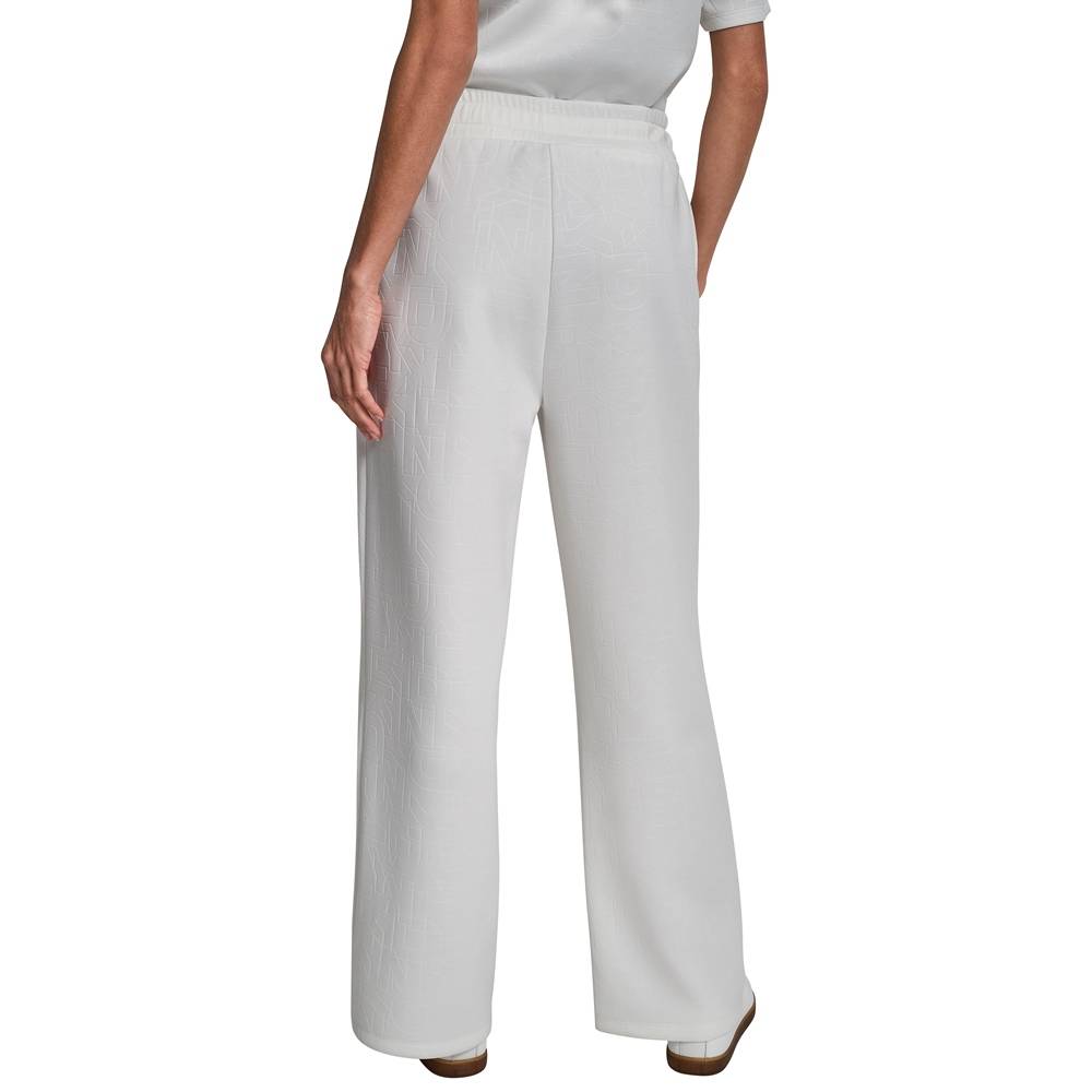 DKNY DEBOSSED WIDE LEG SCUBA SWEATPANTS