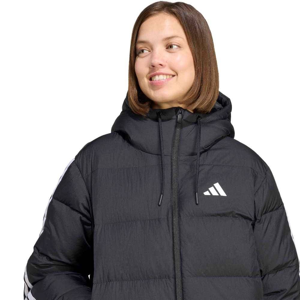 ADIDAS ESSENTIALS CLIMAWARM 3 STRIPES PUFFER DOWN HOODED JACKETS