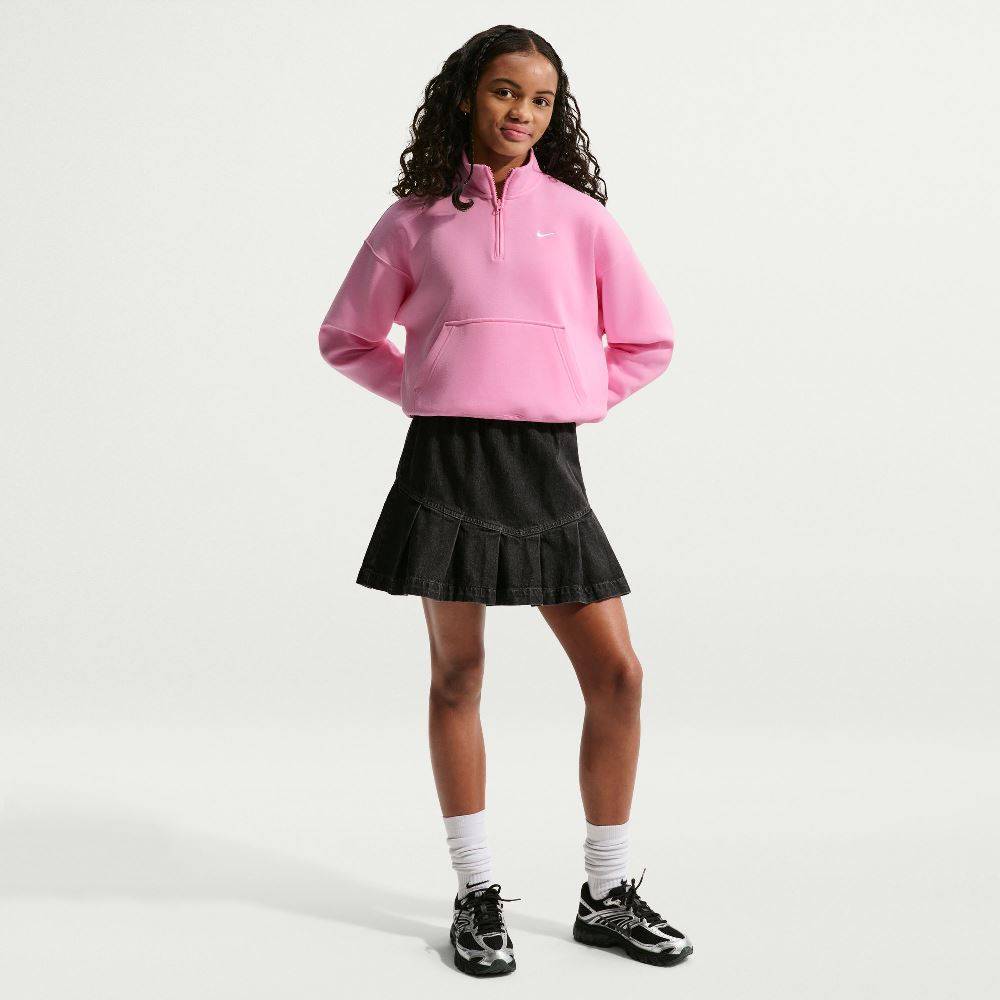 NIKE STUDIO GIRLS OVERSIZED 1/4 ZIP TOP
