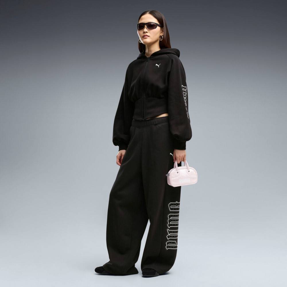 PUMA STREET GLAM BEDAZZLED FZ BALLOON SLEEVE HOODIE FL