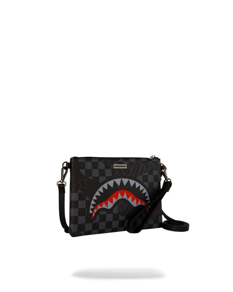 SPRAYGROUND 4AM RED SHARK CROSSOVER CLUTCH