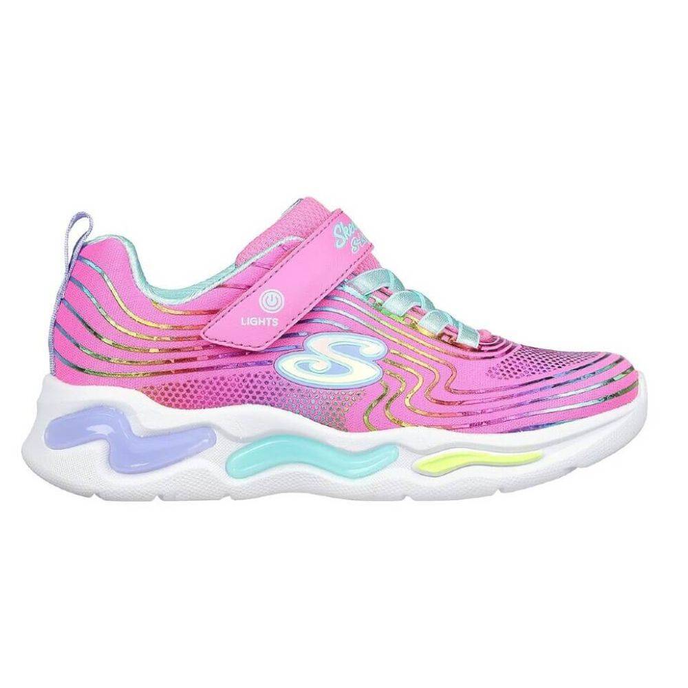 SKECHERS WAVY BEAMS LIGHTS RAINBOW FOIL SNEAKER