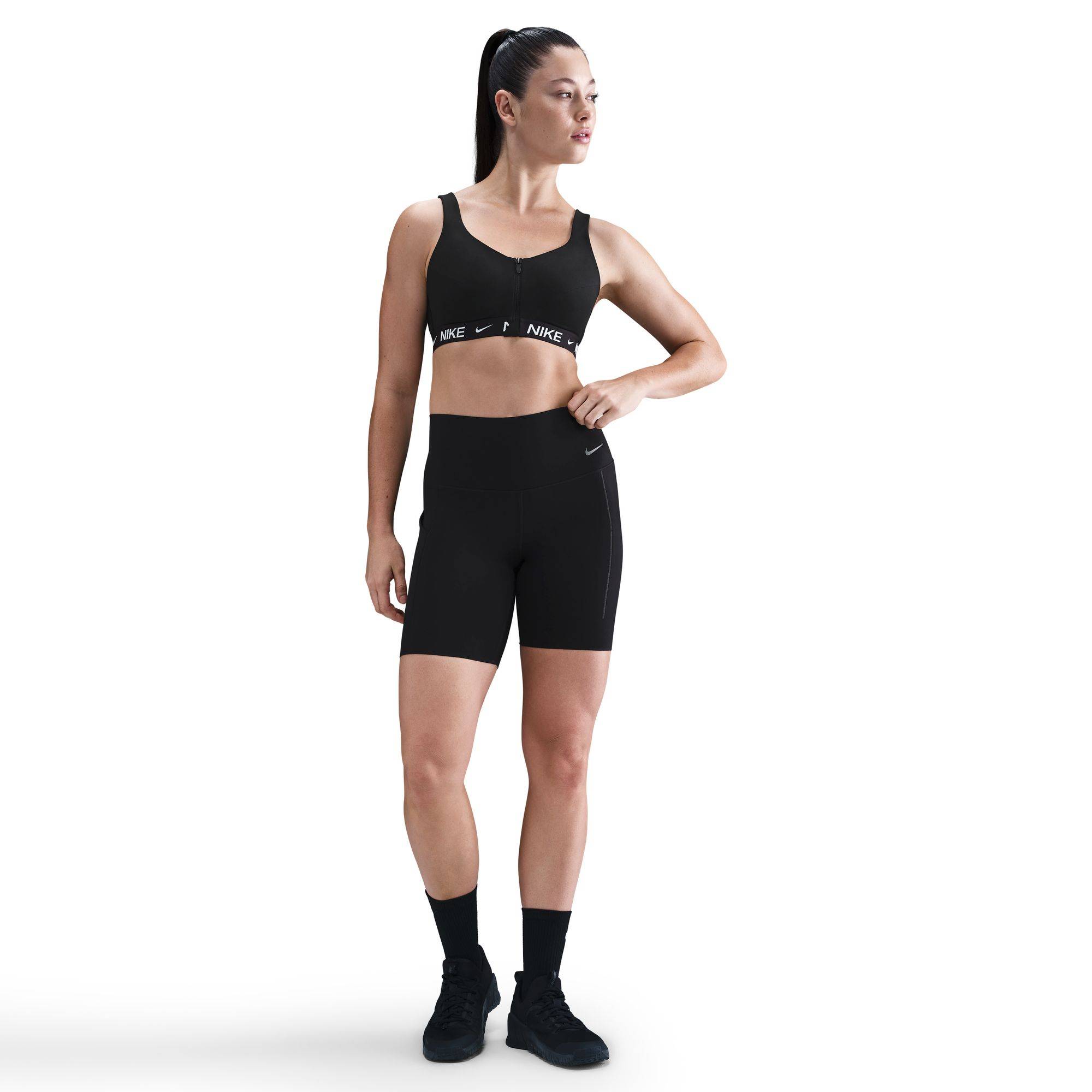 NIKE INDY PADDED FRONT-ZIP SPORT BRA