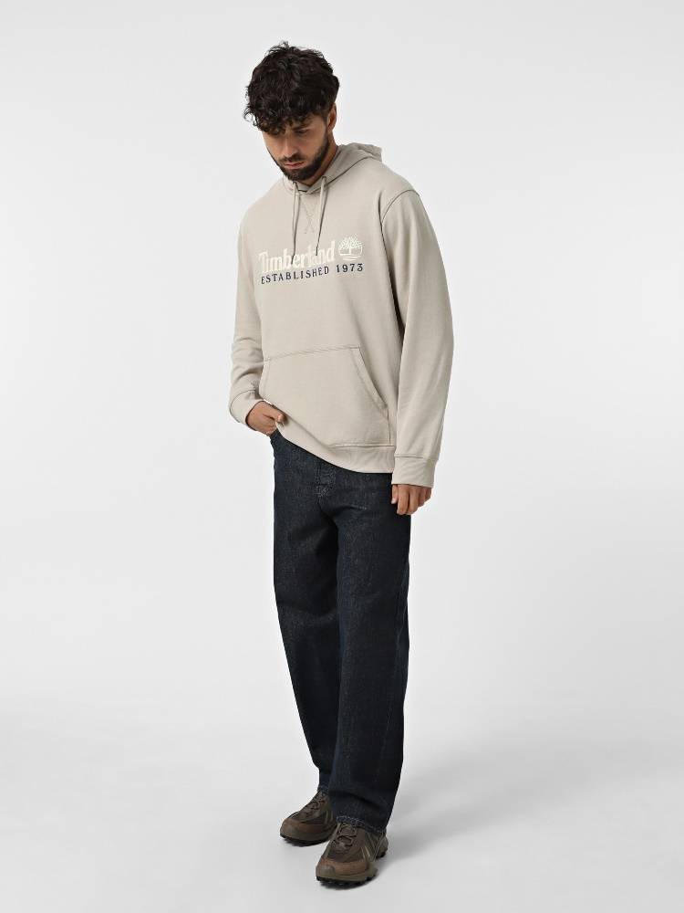 TIMBERLAND ESTABLISHED 1973 EMBROIDERED LOGO LOOPBACK HOODIE