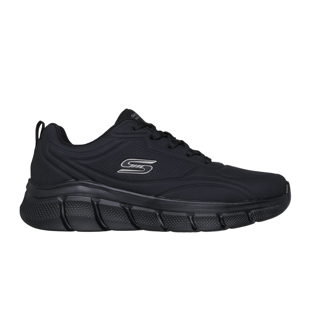 SKECHERS MENS BOBS B FLEX - DEBOSSED LACE UP PU SNEAKER