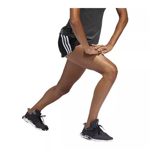 ADIDAS WOMENS PACER 3-STRIPES KNIT SHORTS
