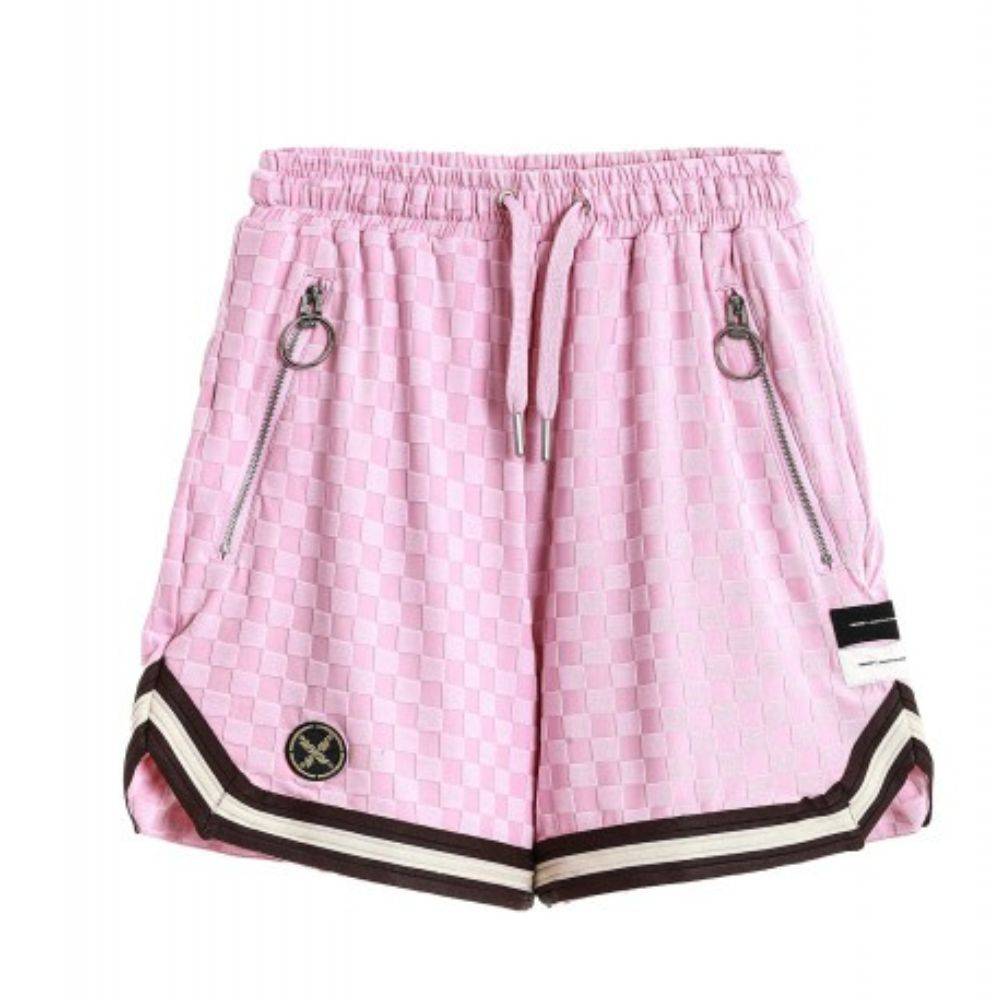 MWM BLACK SQUARE PATTERN SOFT FABRIC SHORTS