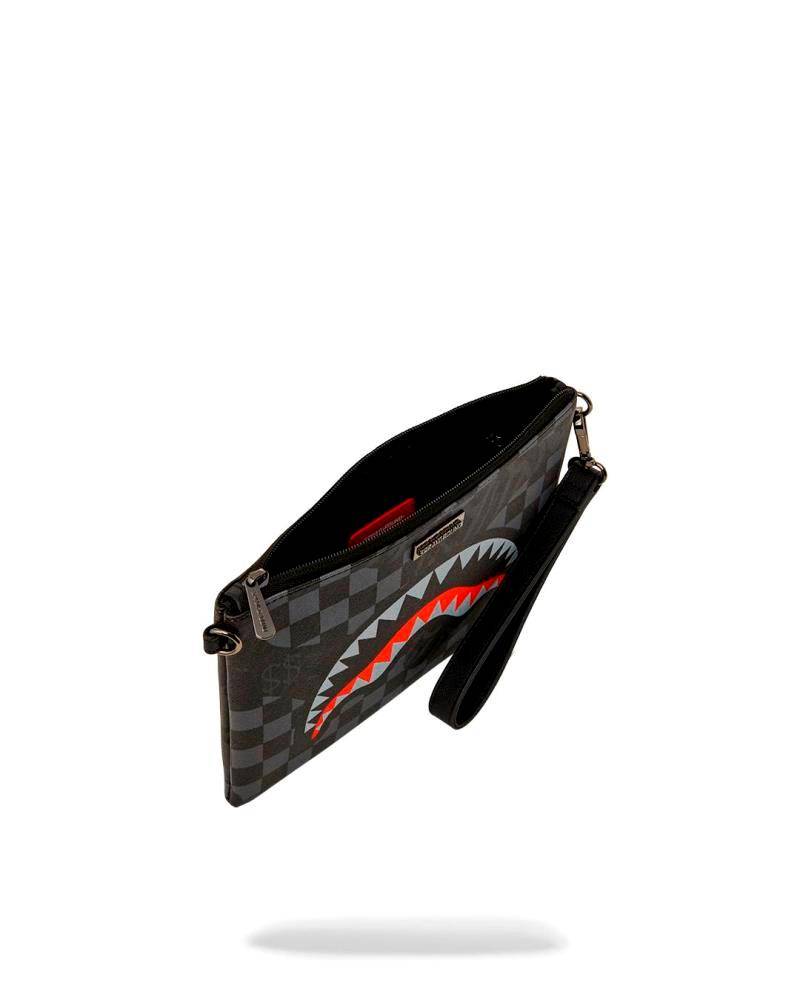 SPRAYGROUND 4AM RED SHARK CROSSOVER CLUTCH
