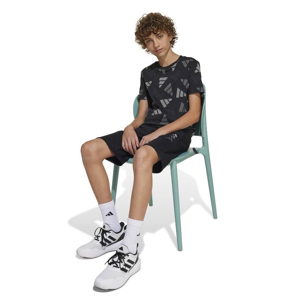 ADIDAS YOUTH SEASONAL ESSENTIALS LOGO CELEBRATION FLEECE SHORTS