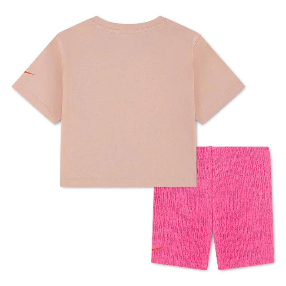 NIKE LITTLE GIRLS BOLD PLAY BIKE SHORT SET