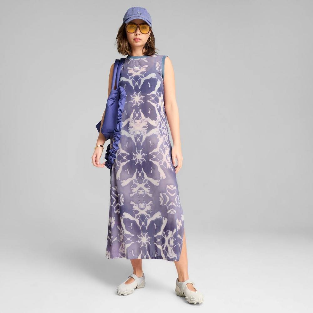 PUMA DARE TO MESH AOP COLUMN DRESS