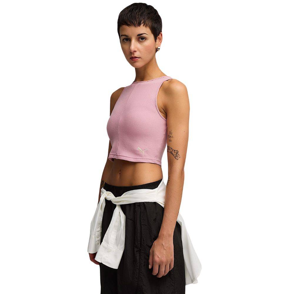 PUMA WARDROBE ESS RIBBED CROP TOP