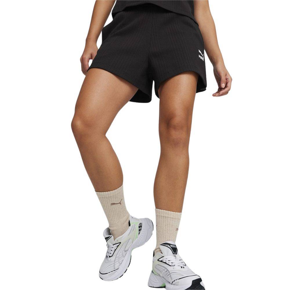 PUMA CLASSICS RIBBED A-LINE SHORTS