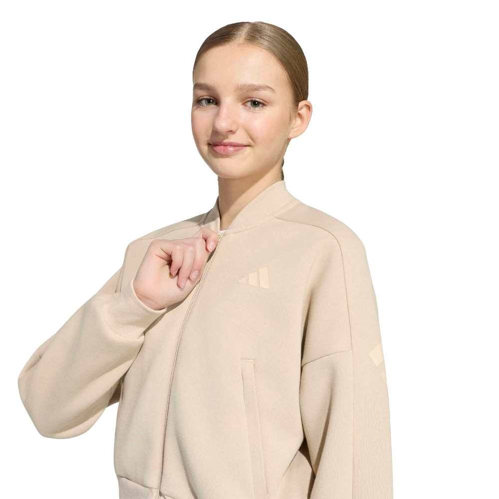 ADIDAS GIRLS FUTURE ICONS 3 STRIPES FULL ZIP TRACK TOP