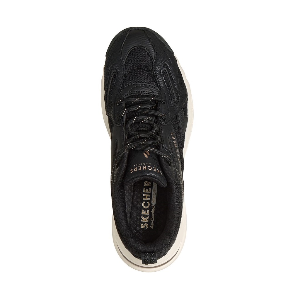 SKECHERS UNO RYZE DURALEATHER OVERLAYS AND MESH LACE UP FASHION SNEAKER