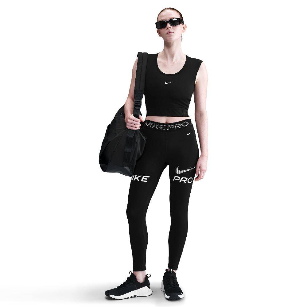 NIKE PRO MID-RISE 7/8 MESH PANEL GRAPHIC LEGGINGS