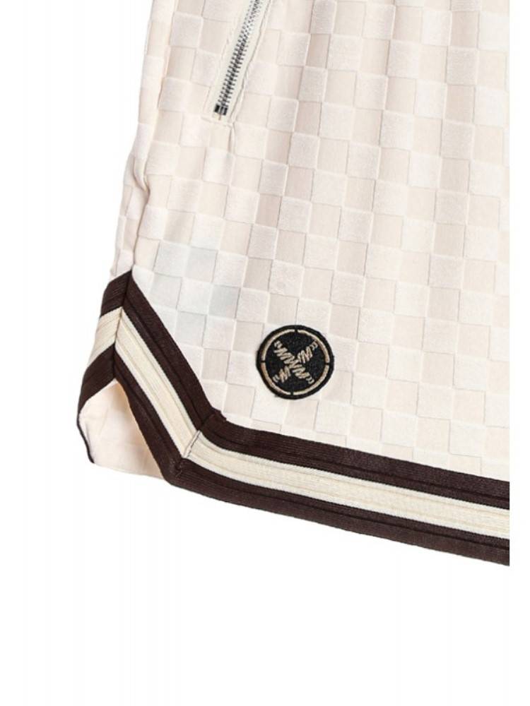 MWM BLACK SQUARE PATTERN SOFT FABRIC SHORTS