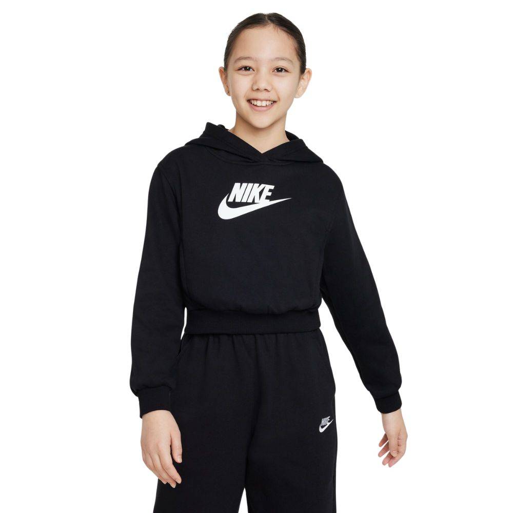 NIKE GIRLS CLUB FLEECE CROP HOODIE