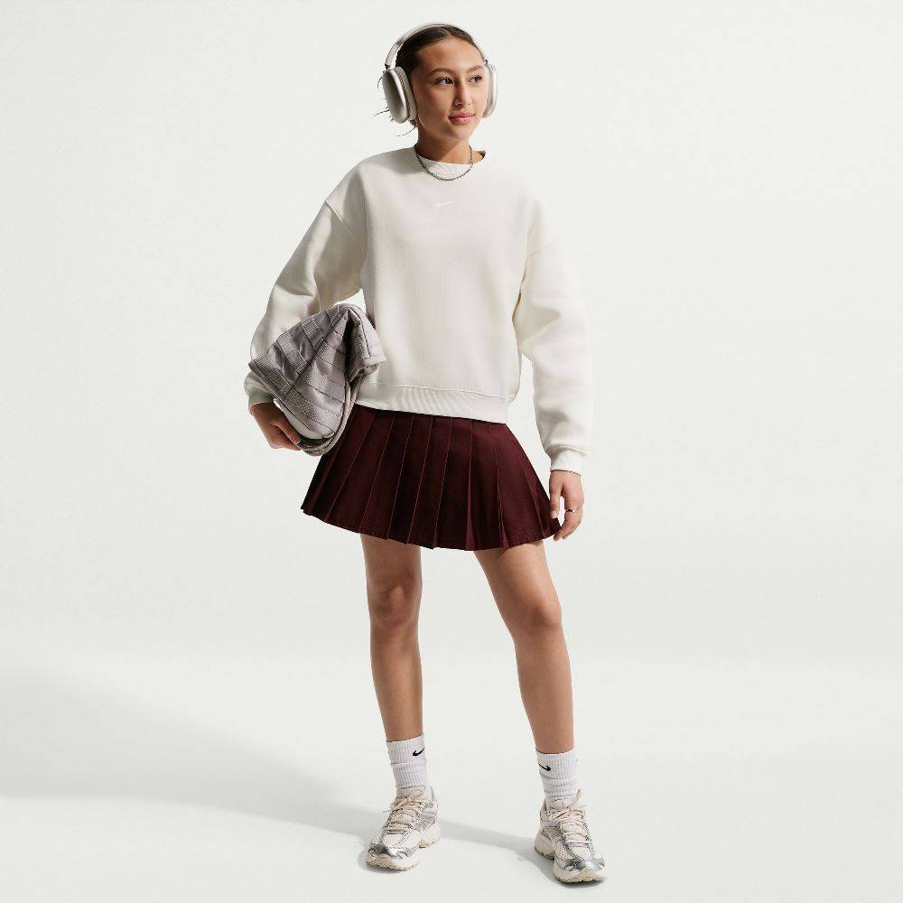 NIKE STUDIO GIRLS OVERSIZED FLEECE BOXY CREW