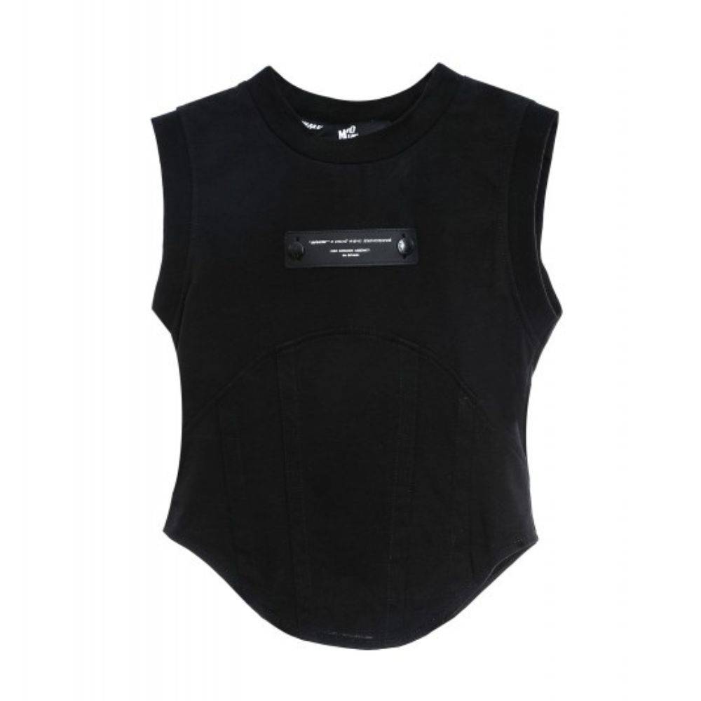 MWM BLACK CORSET TEE WOMEN CORDS BACK LOGO