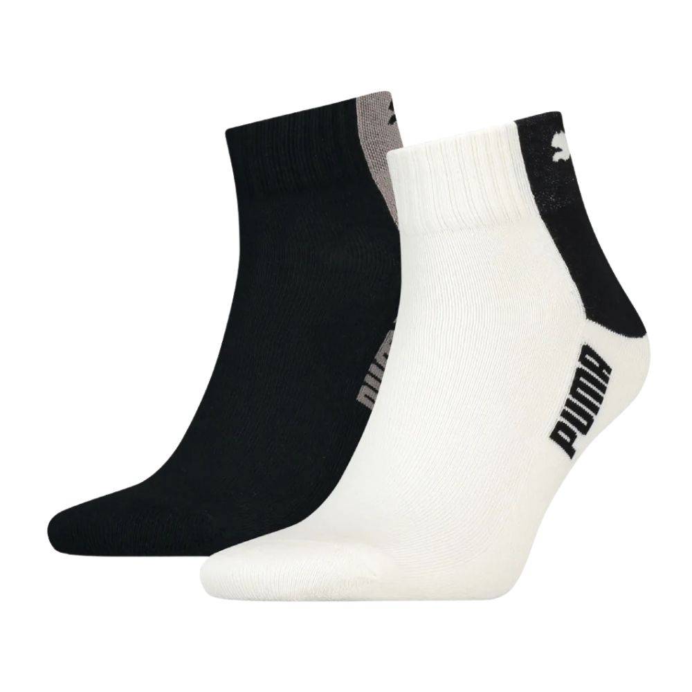 PUMA MEN CAT LOGO BLOCK QUARTER 2-PAIRS SOCKS