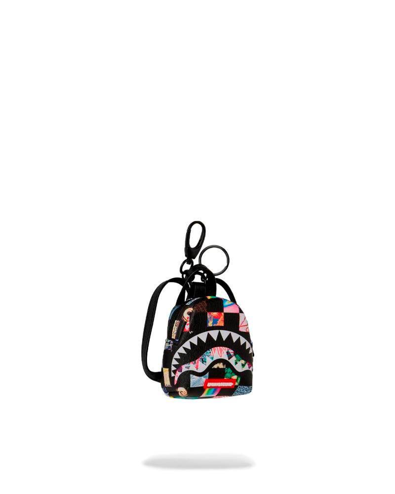 SPRAYGROUND CRAZY CHECK BACKPACK KEYCHAIN