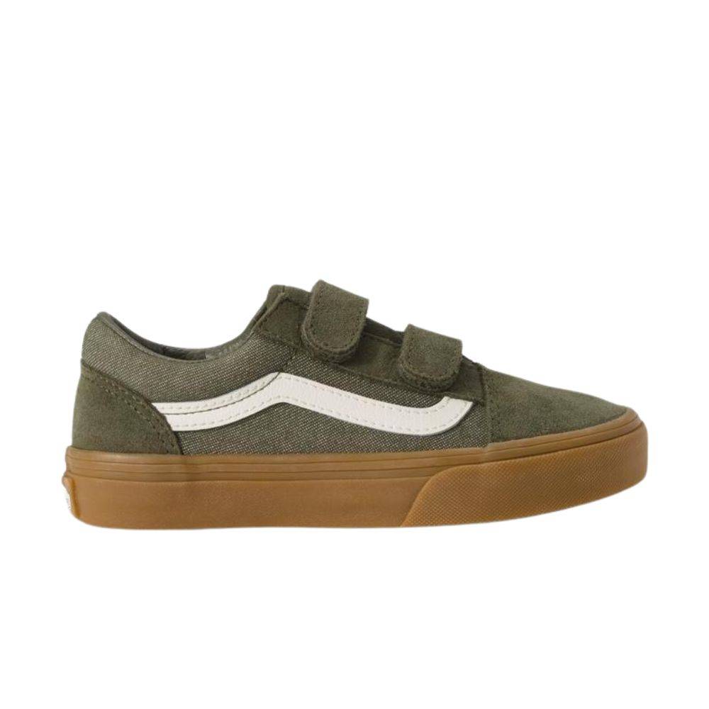 VANS LITTLE KIDS OLD SKOOL VELCRO DENIM SHOES