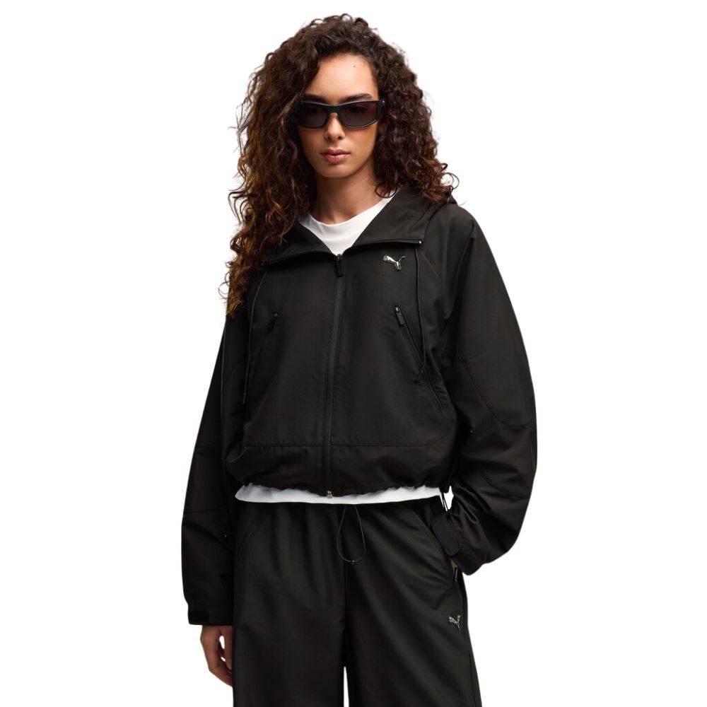 PUMA STREET GLAM OVERSIZED SHORT HOODED WOVEN JACKET